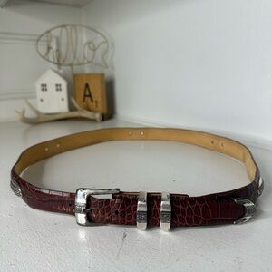 Vintage Genuine Italian Calfskin Belt w/ Western Silver Buckle Concho Size 44